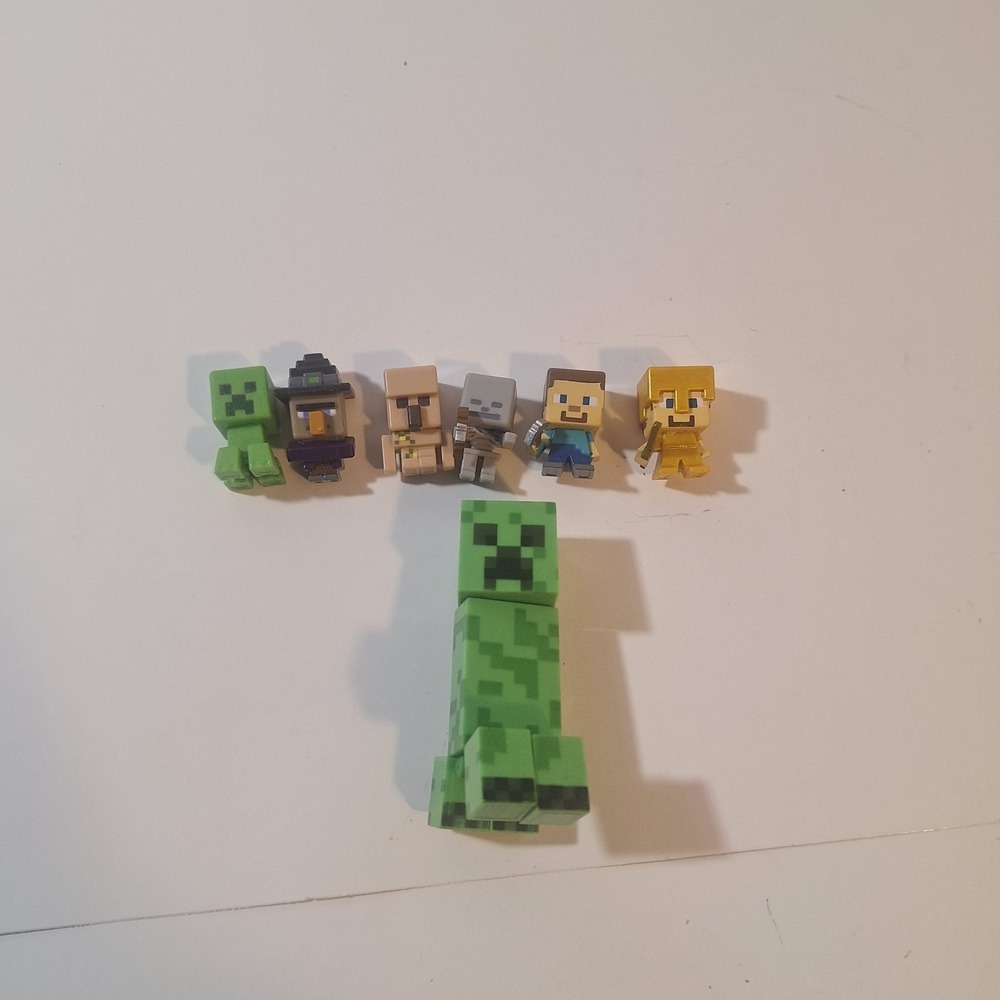 Minecraft 6 Mini-figures & Creeper & Golden‎ Steve
